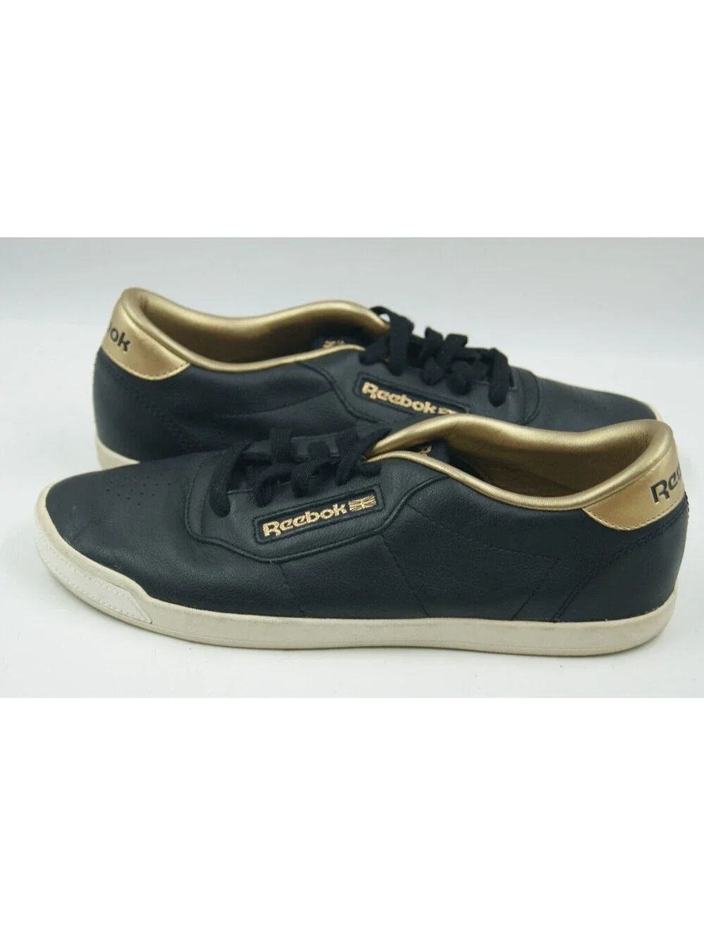 Reebok Cl Lady Ducs Sneakers Women's 8.5 Black Leather Comfort Flat Shoes